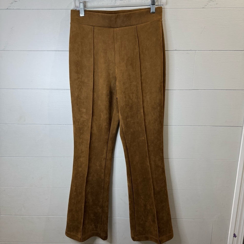 Matty M | Brown Faux Suede Flare Pull On Pants Size Small